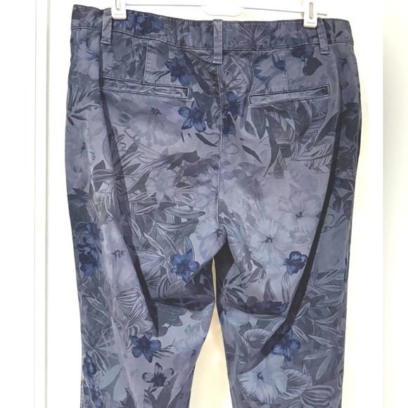 GAP Girlfriend Chino Pants Floral Hibiscus Faded Blue Print Jeans Cotton Size 6 - Picture 8 of 16